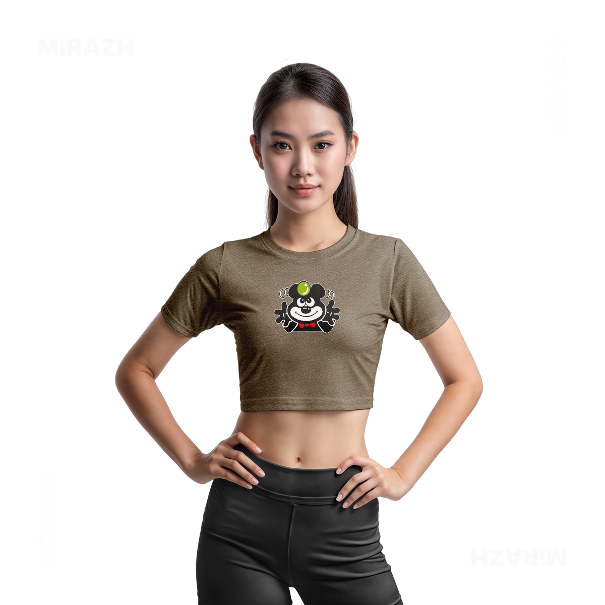 AdamsKhersiBlueberry Fitted Crop Top 03 Heather Olive