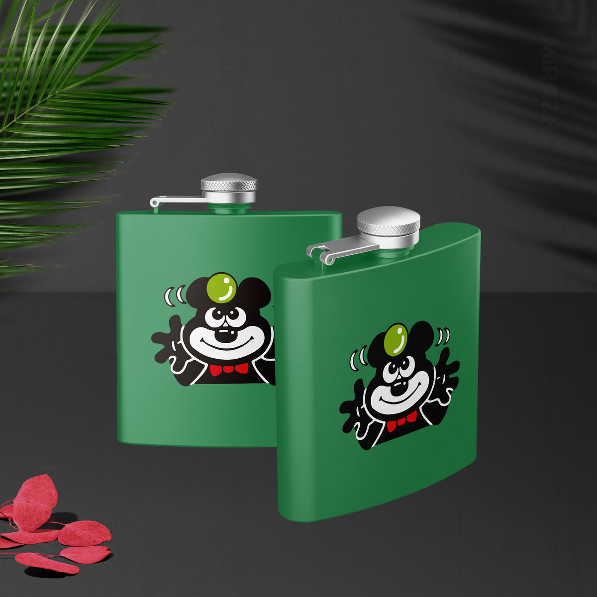 AdamsKhersiBlueberry Hip Flasks 02 Green