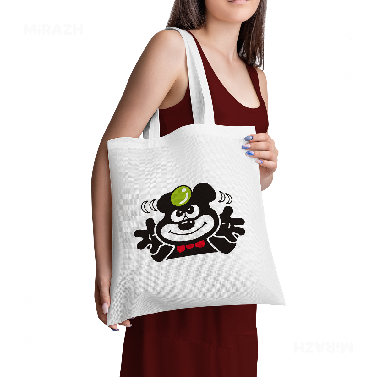 AdamsKhersiBlueberry Tote Bags 02 White
