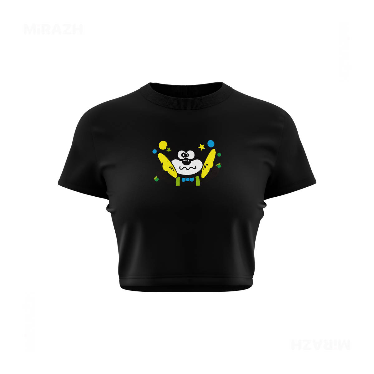 AdamsKhersiStrawberry Fitted Crop Top 01 Black