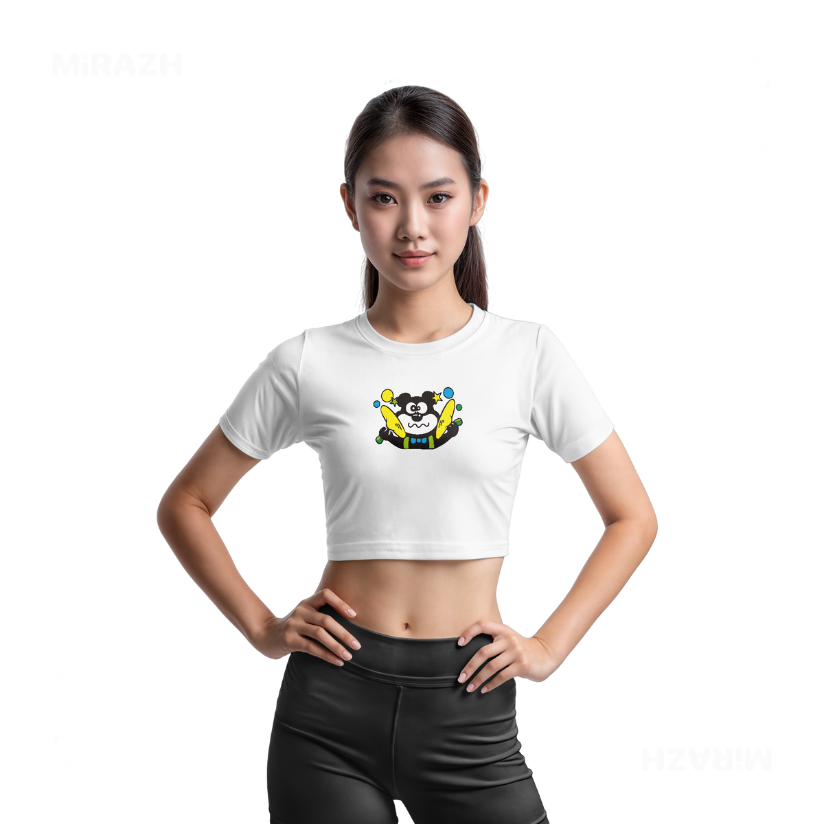 AdamsKhersiStrawberry Fitted Crop Top 03 White