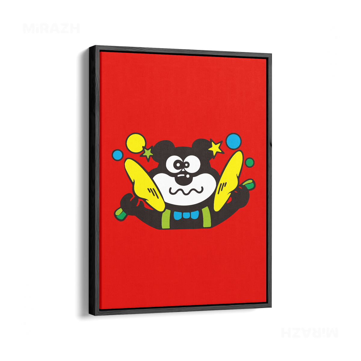 AdamsKhersiStrawberry Framed Canvas 01 Black Wood