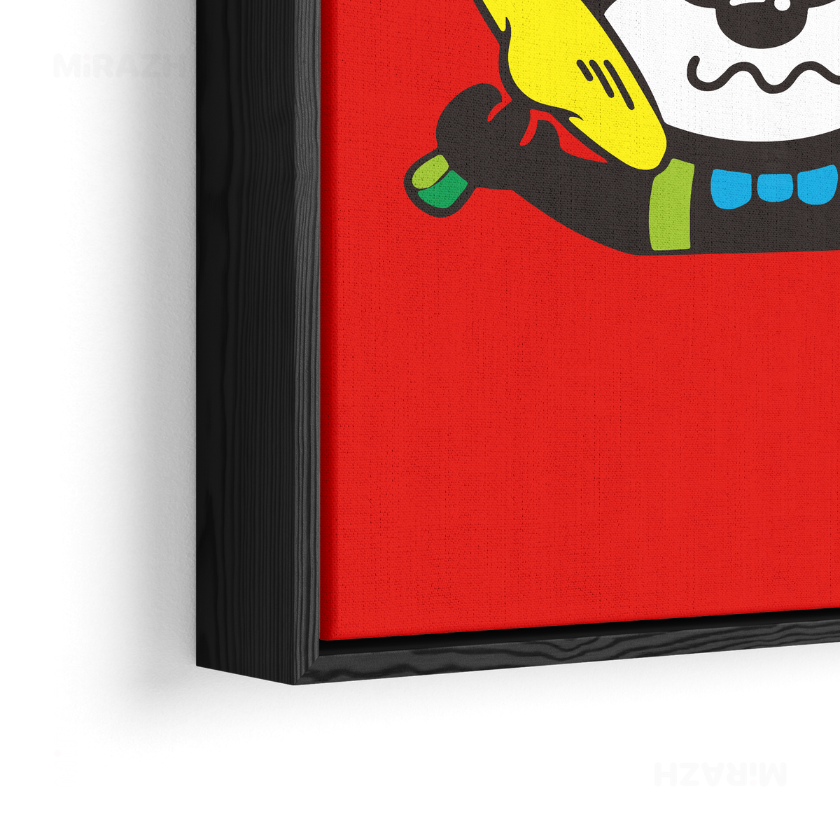 AdamsKhersiStrawberry Framed Canvas 02 Black Wood