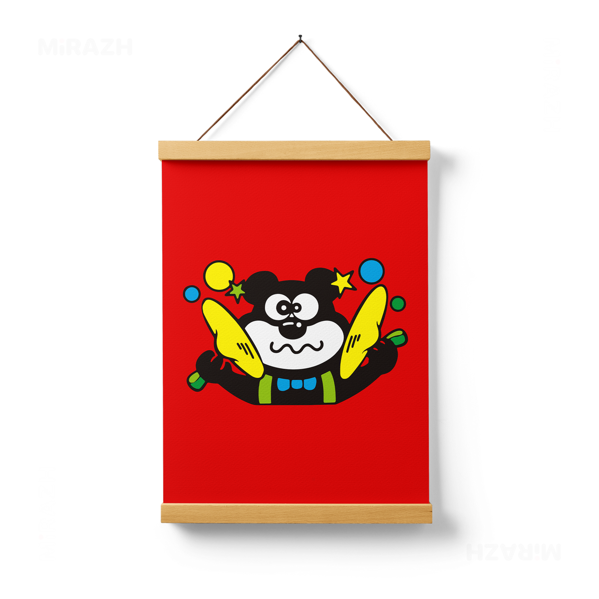 AdamsKhersiStrawberry Magnetic Hanger Poster 01 Natural Wood