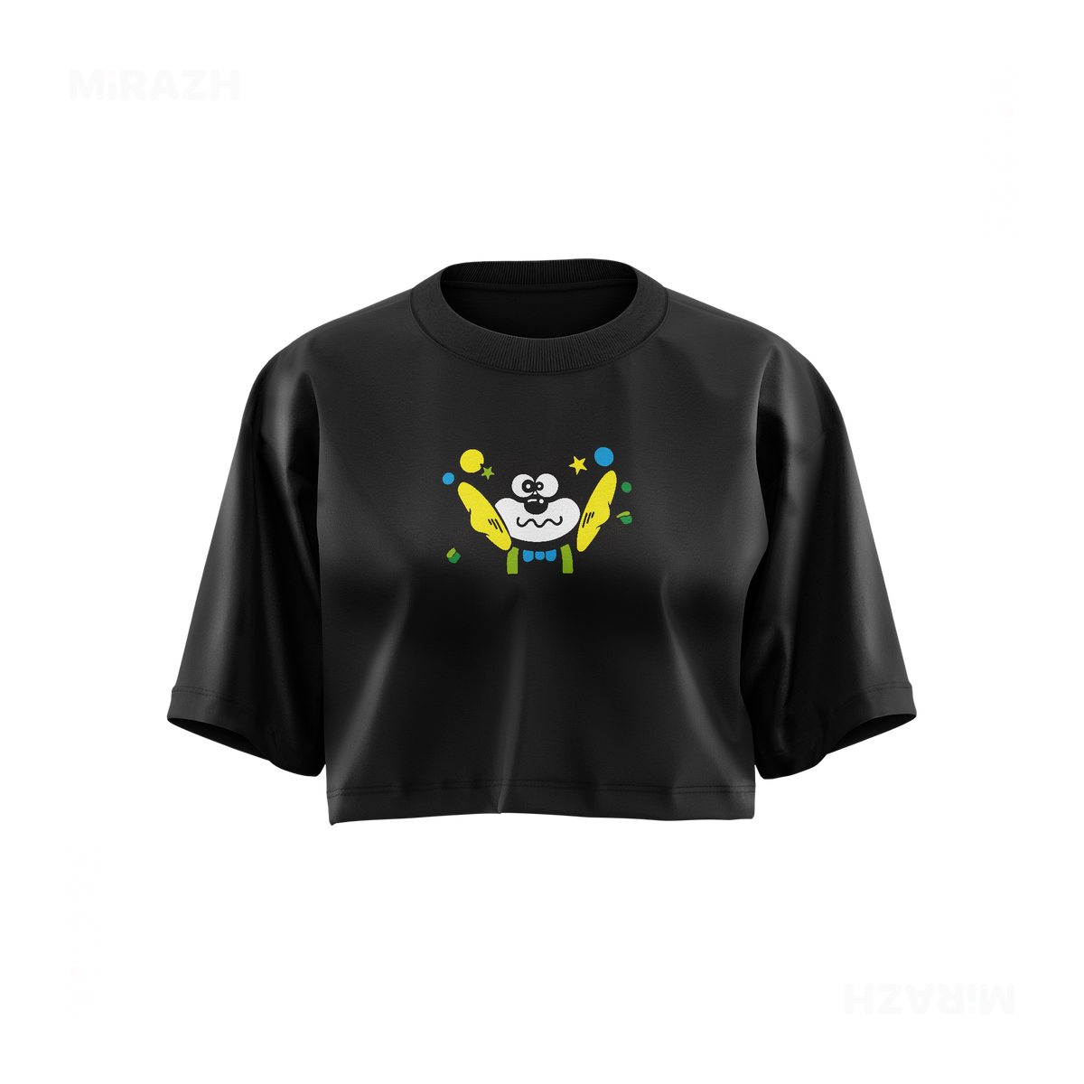 AdamsKhersiStrawberry Over Sized Crop Top 01 Black