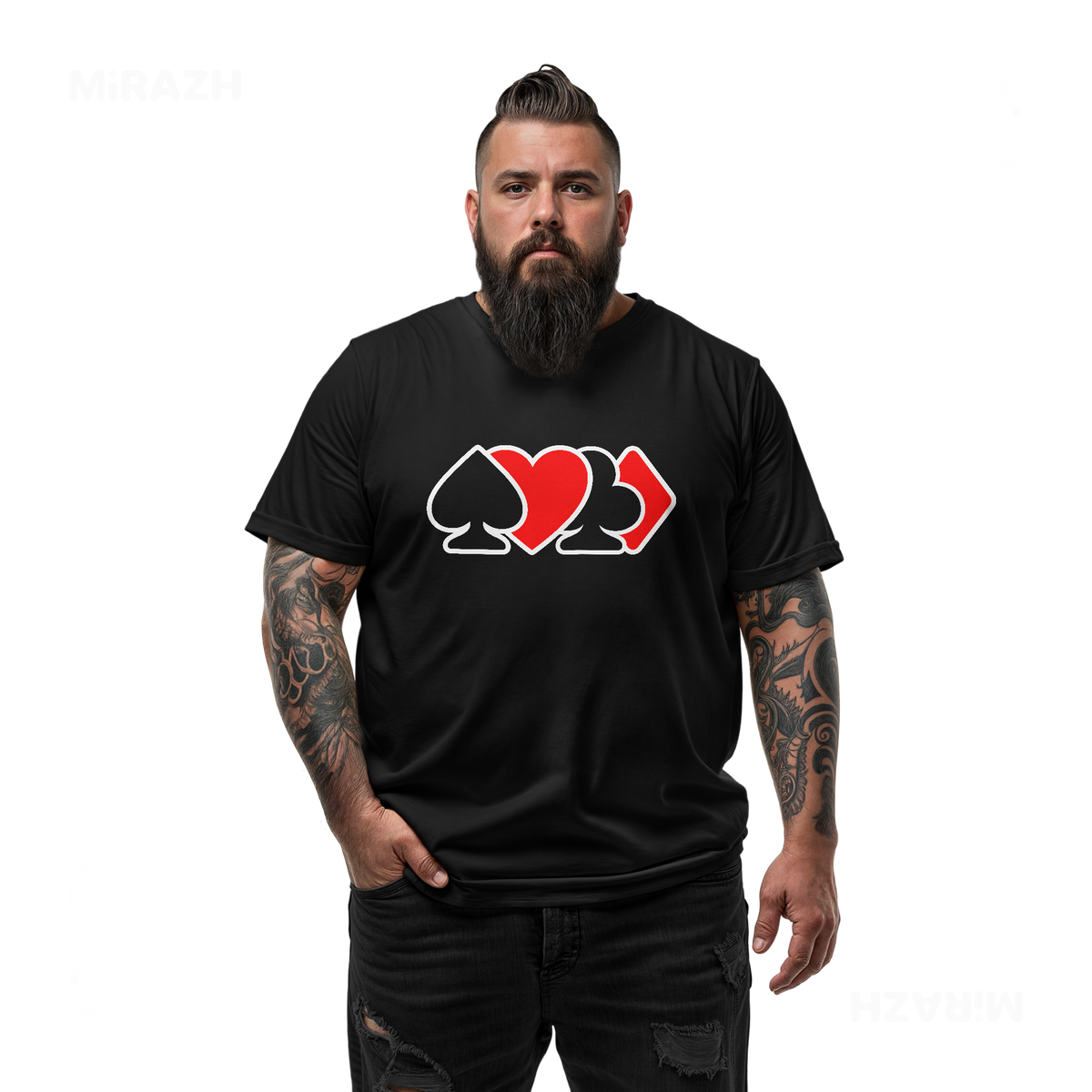 AllSuitsInline Adult T Shirt 05 Black
