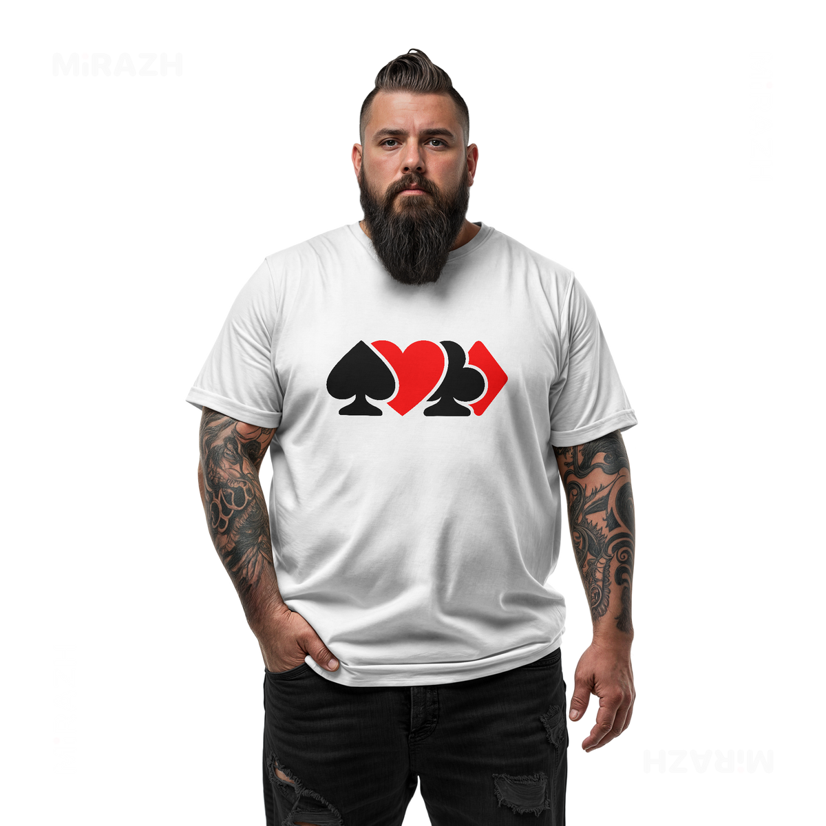 AllSuitsInline Adult T Shirt 05 White