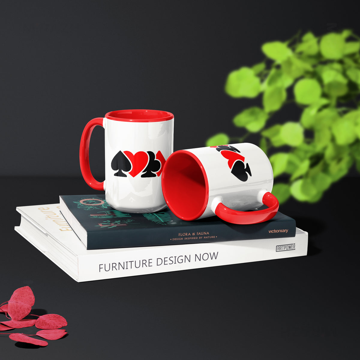 AllSuitsInline Ceramic Mug 02 White Red
