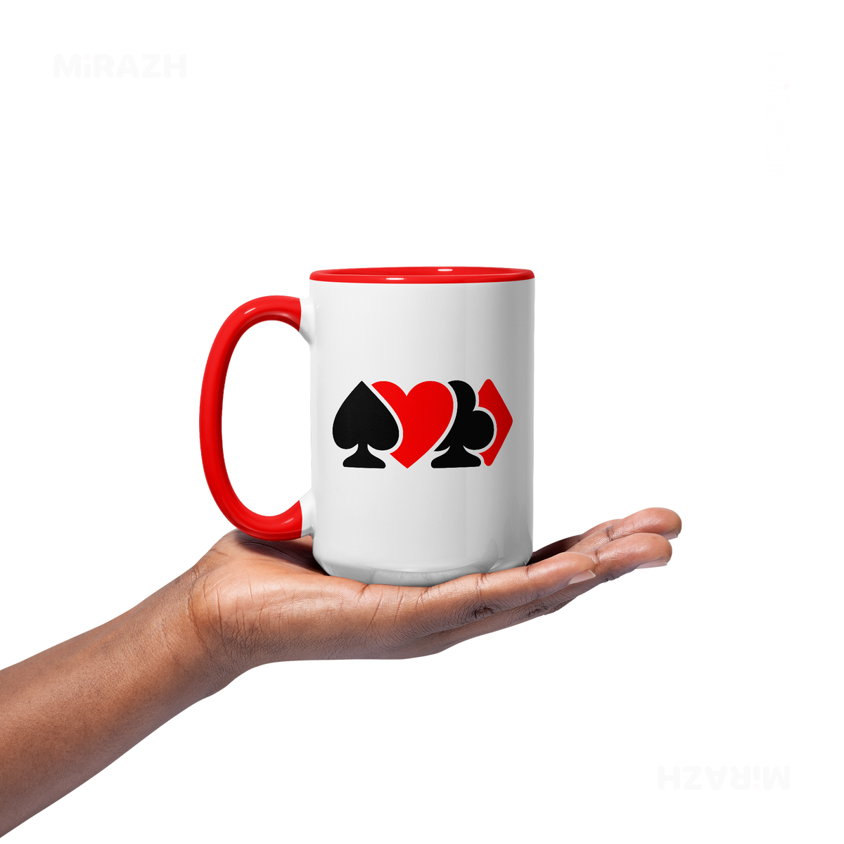 AllSuitsInline Ceramic Mug 03 White Red