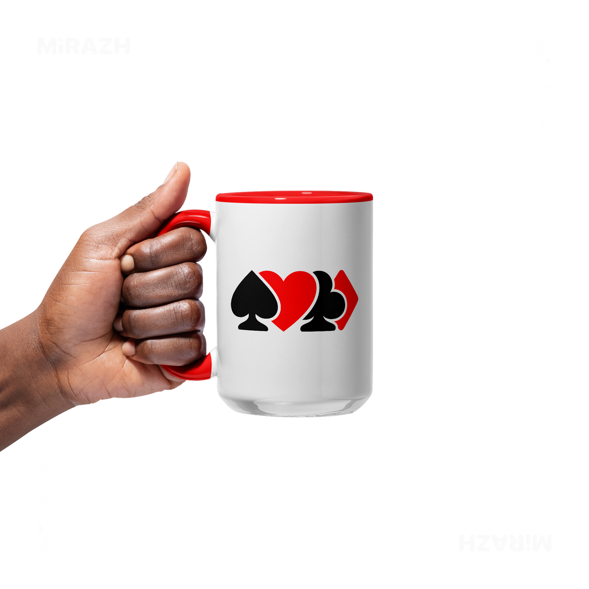 AllSuitsInline Ceramic Mug 05 White Red