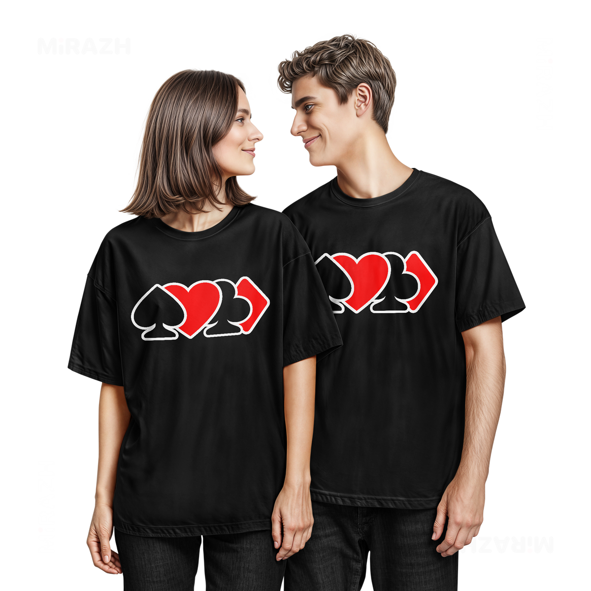 AllSuitsInline Couple T Shirt 05 Black