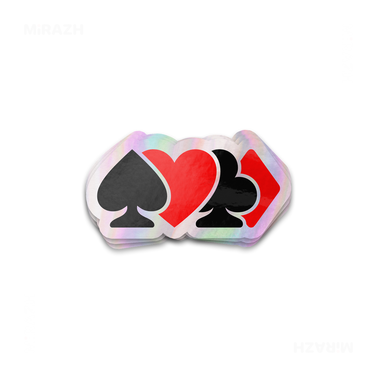 AllSuitsInline Die Cut Holographic Sticker 01