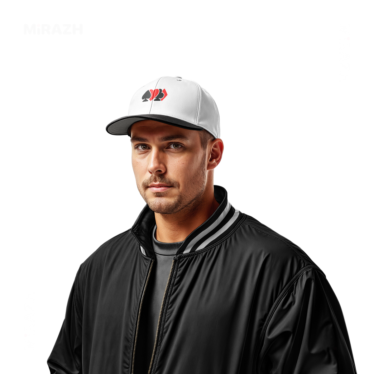 AllSuitsInline Snapback Caps 02 White Black DTF