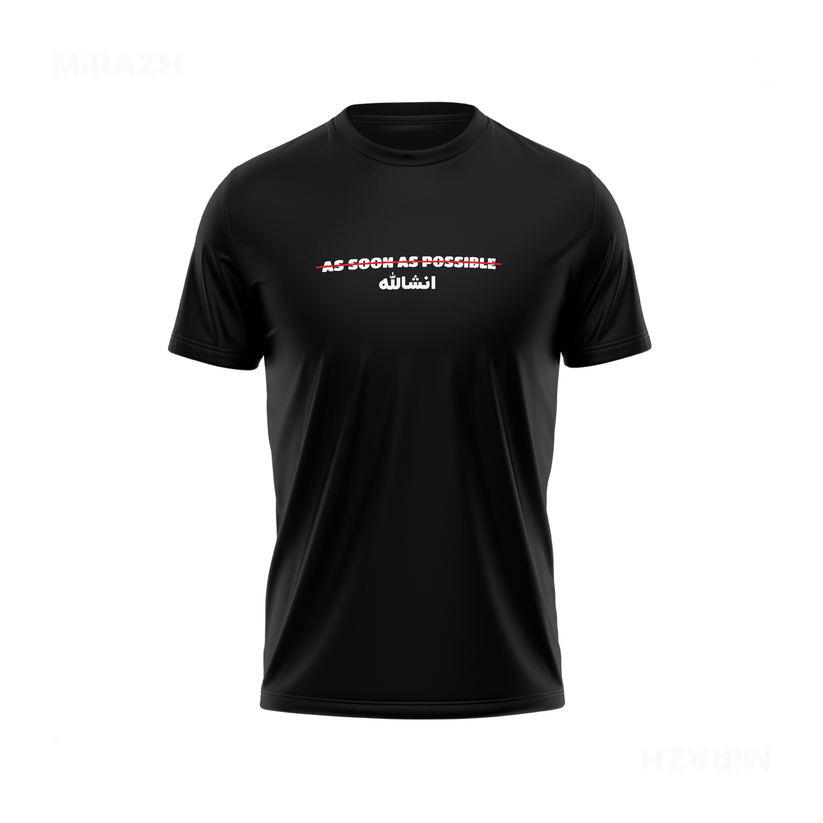 AsSoonAsInshallah Adult T Shirt 01 Black