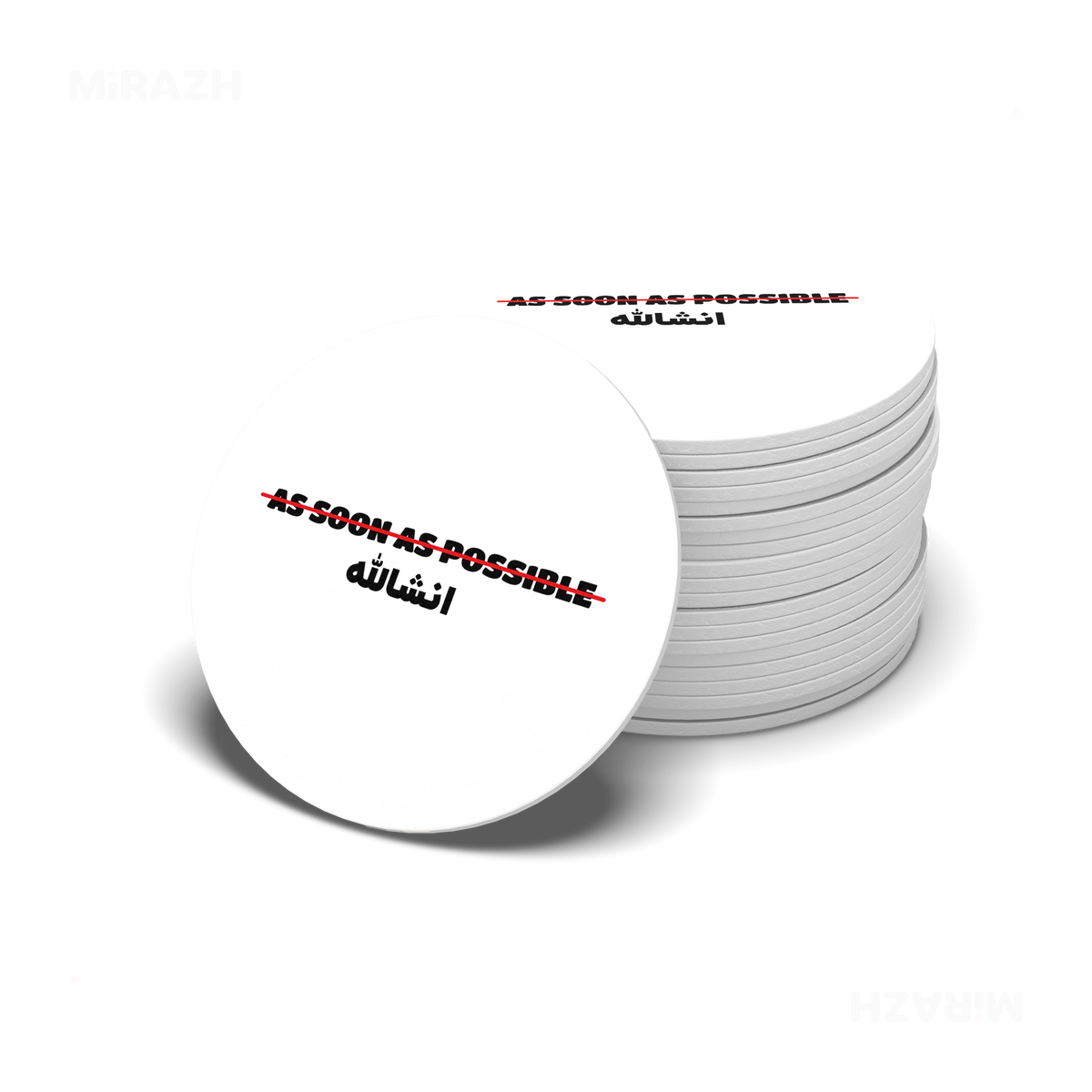 AsSoonAsInshallah Ceramic Coaster 06 Round