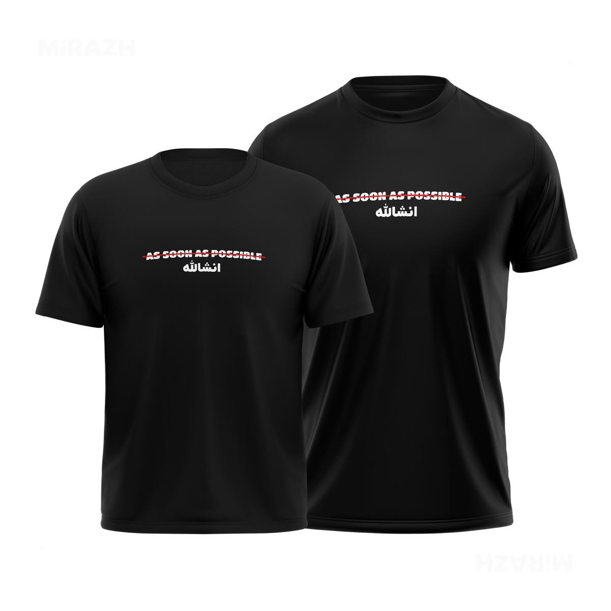 AsSoonAsInshallah Couple T Shirt 01 Black