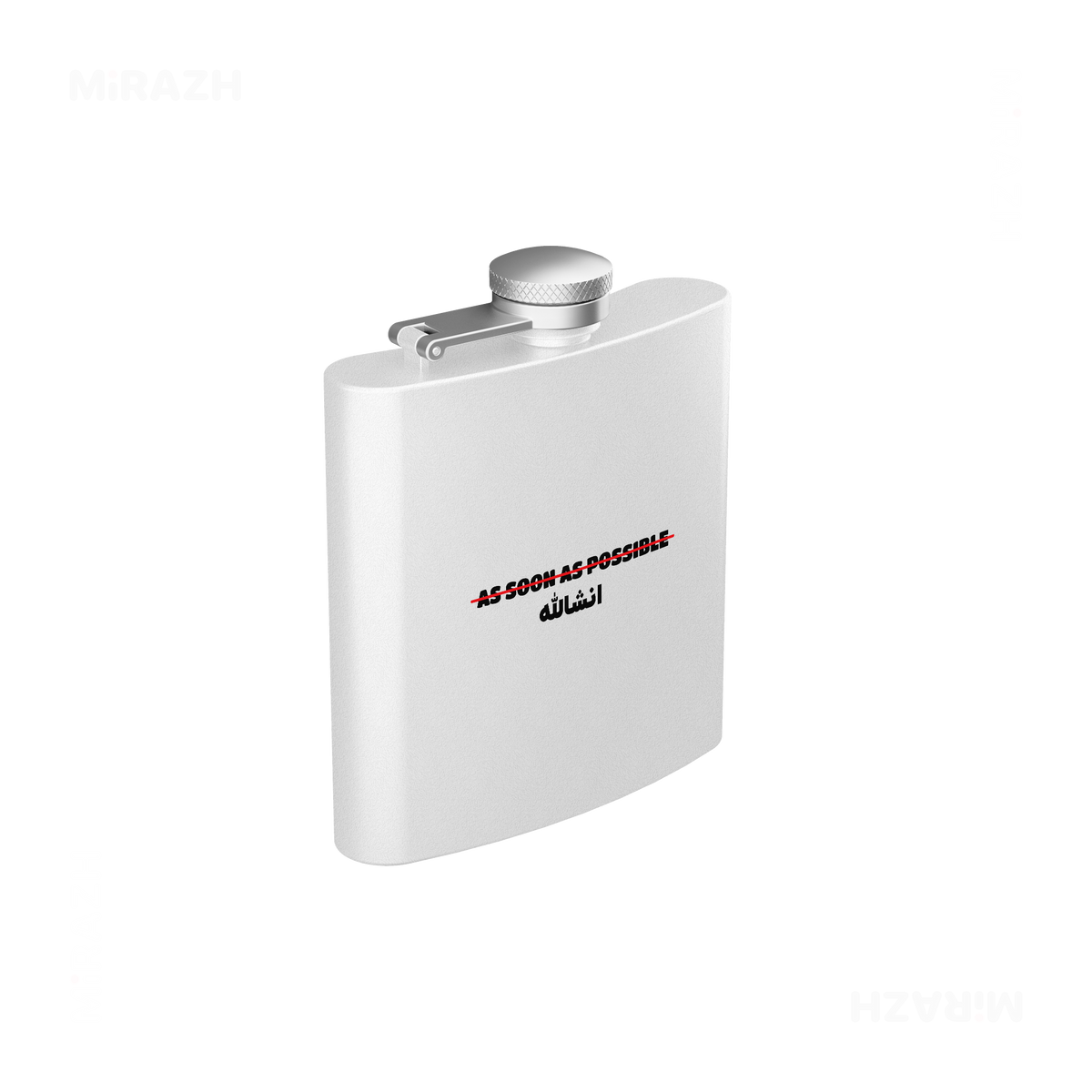AsSoonAsInshallah Hip Flasks 03 White