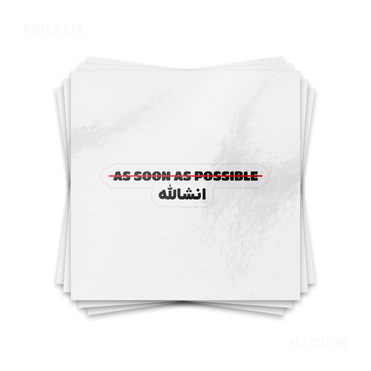 AsSoonAsInshallah Kiss Cut Sticker 01 White