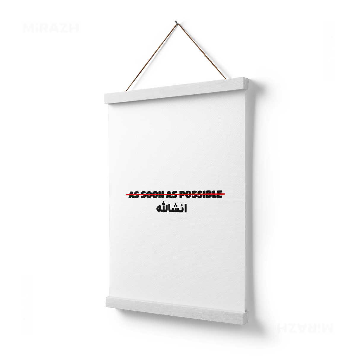 AsSoonAsInshallah Magnetic Hanger Poster 03 White Wood