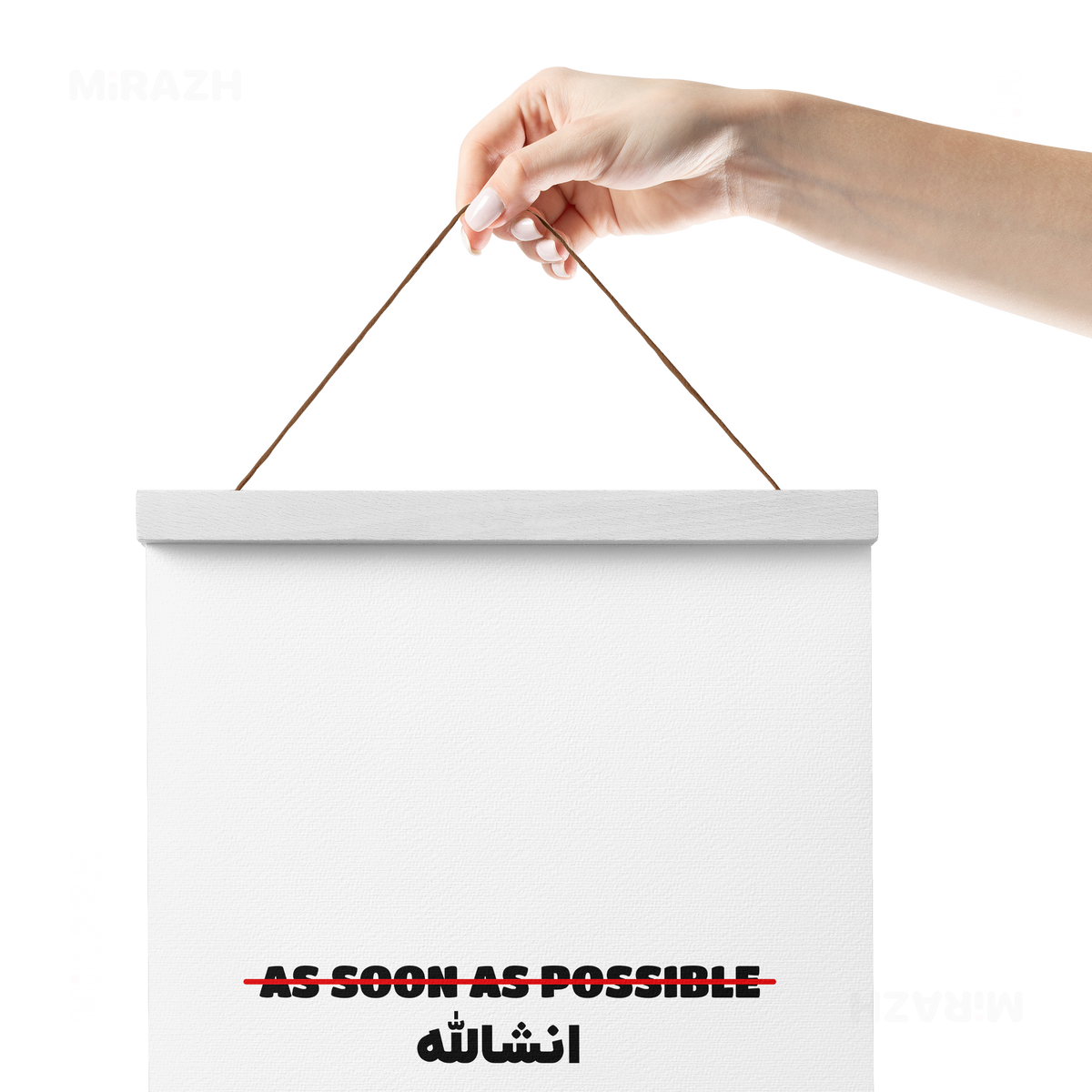 AsSoonAsInshallah Magnetic Hanger Poster 05 White Wood