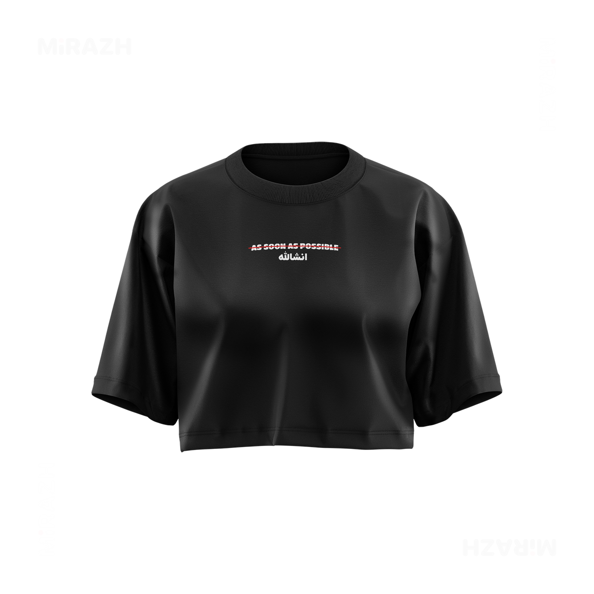 AsSoonAsInshallah Over Sized Crop Top 01 Black