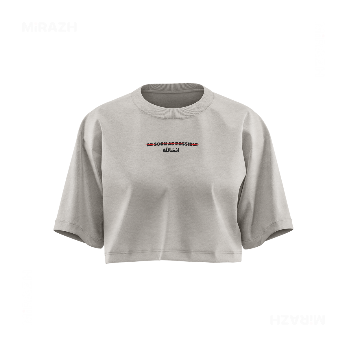 AsSoonAsInshallah Over Sized Crop Top 01 Faded Bone