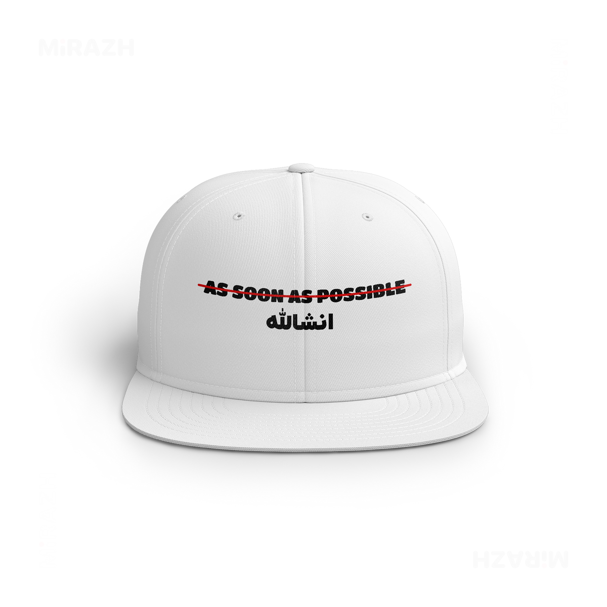 AsSoonAsInshallah Snapback Caps 01 White DTF