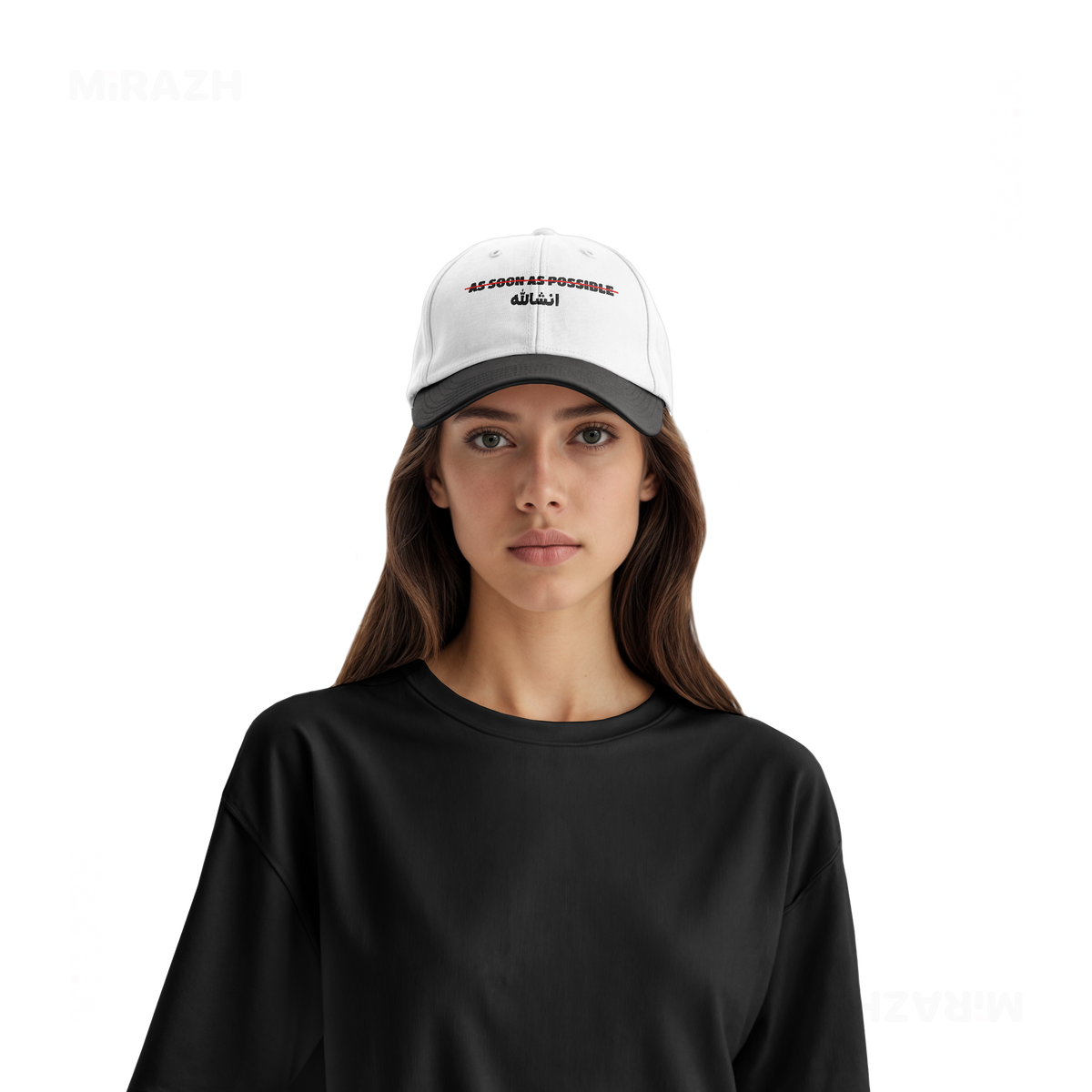 AsSoonAsInshallah Snapback Caps 07 White Black DTF
