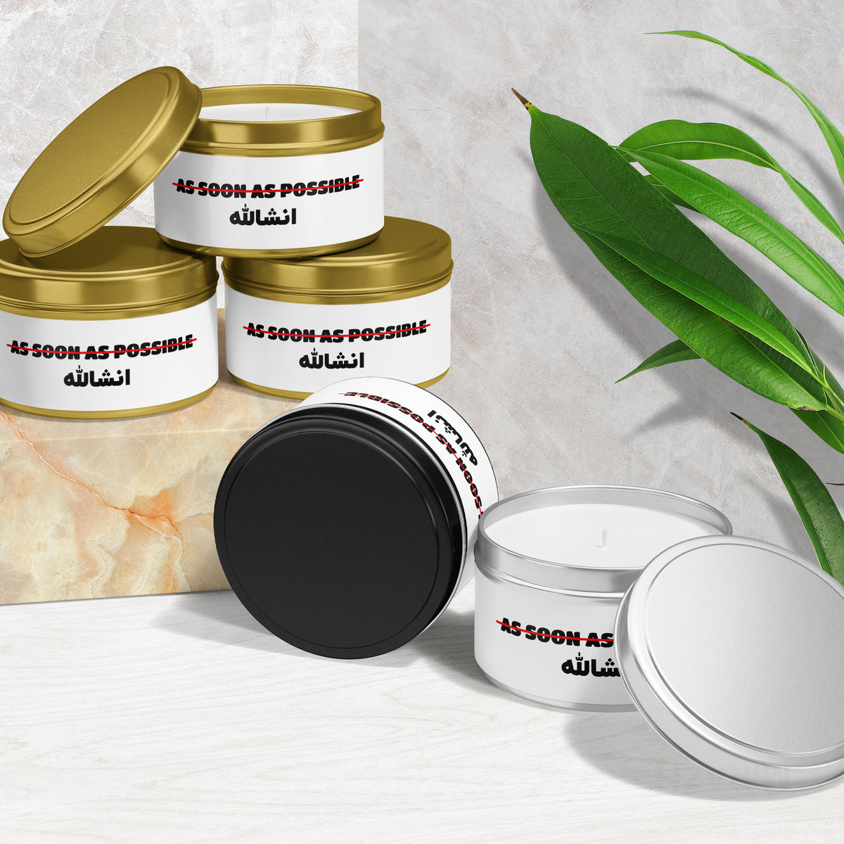 AsSoonAsInshallah Tin Candle 02 Gold