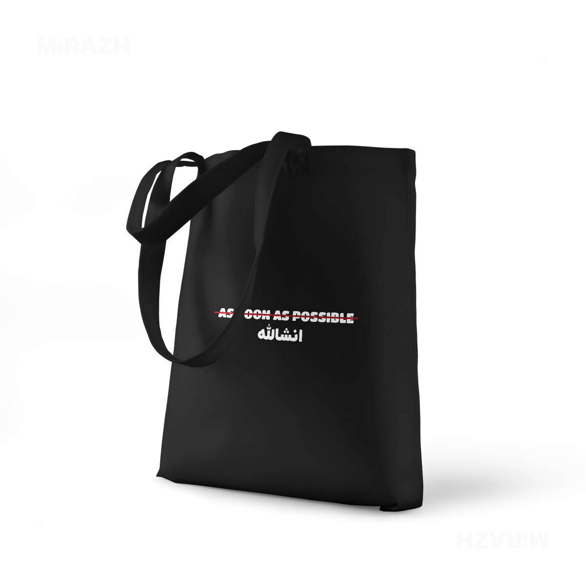 AsSoonAsInshallah Tote Bags 01 Black