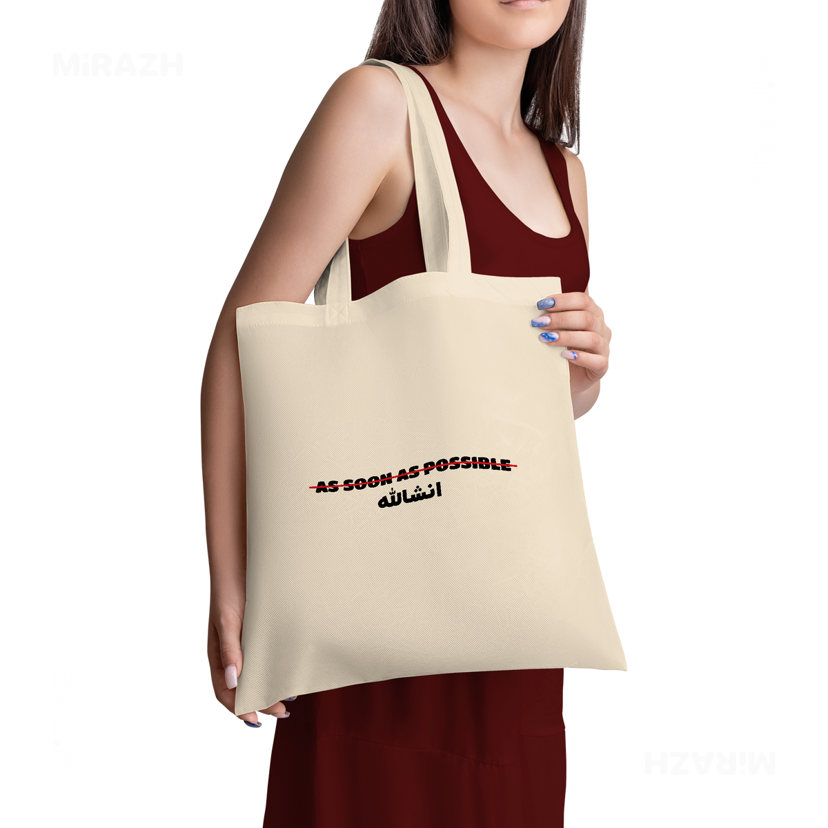 AsSoonAsInshallah Tote Bags 02 Natural