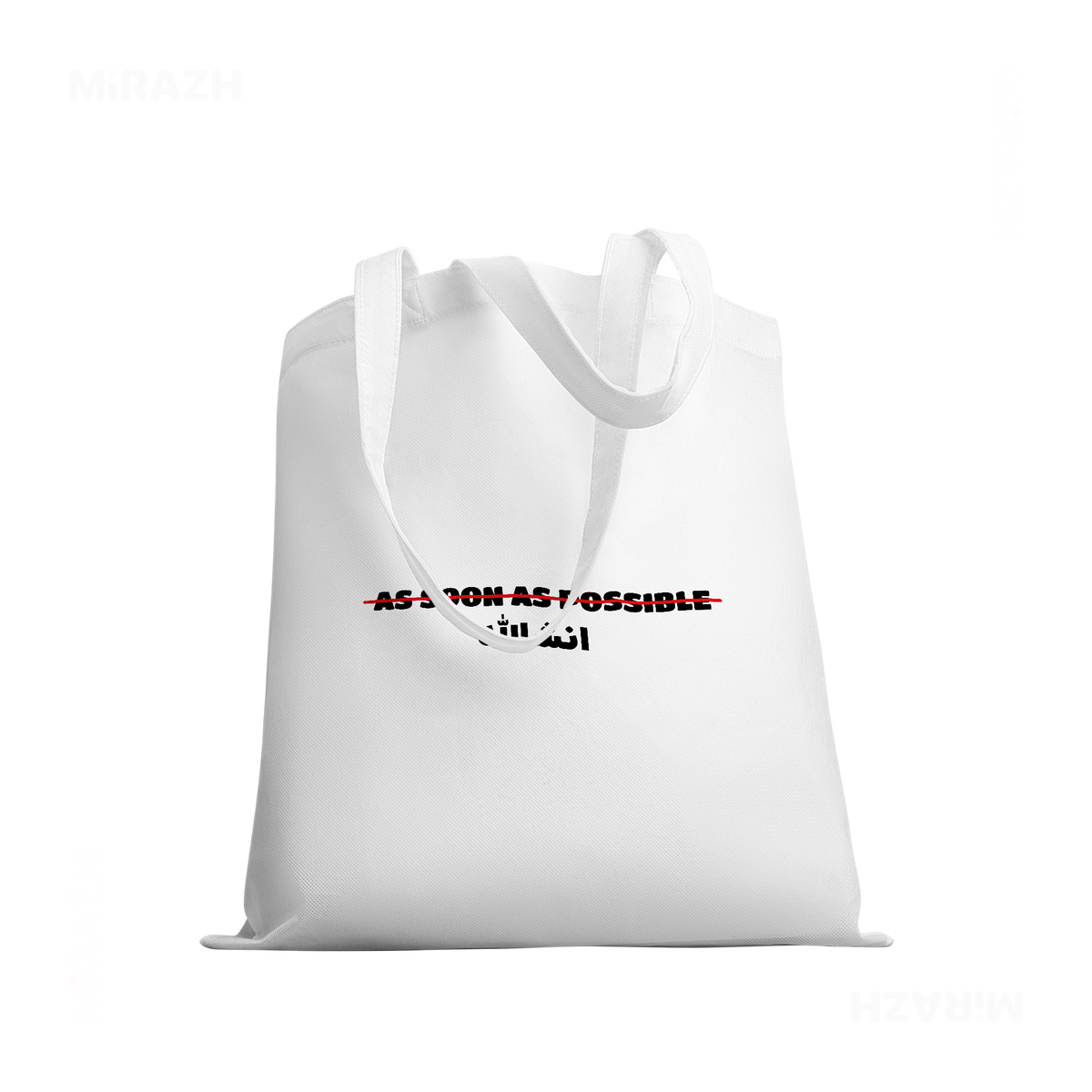 AsSoonAsInshallah Tote Bags 03 White
