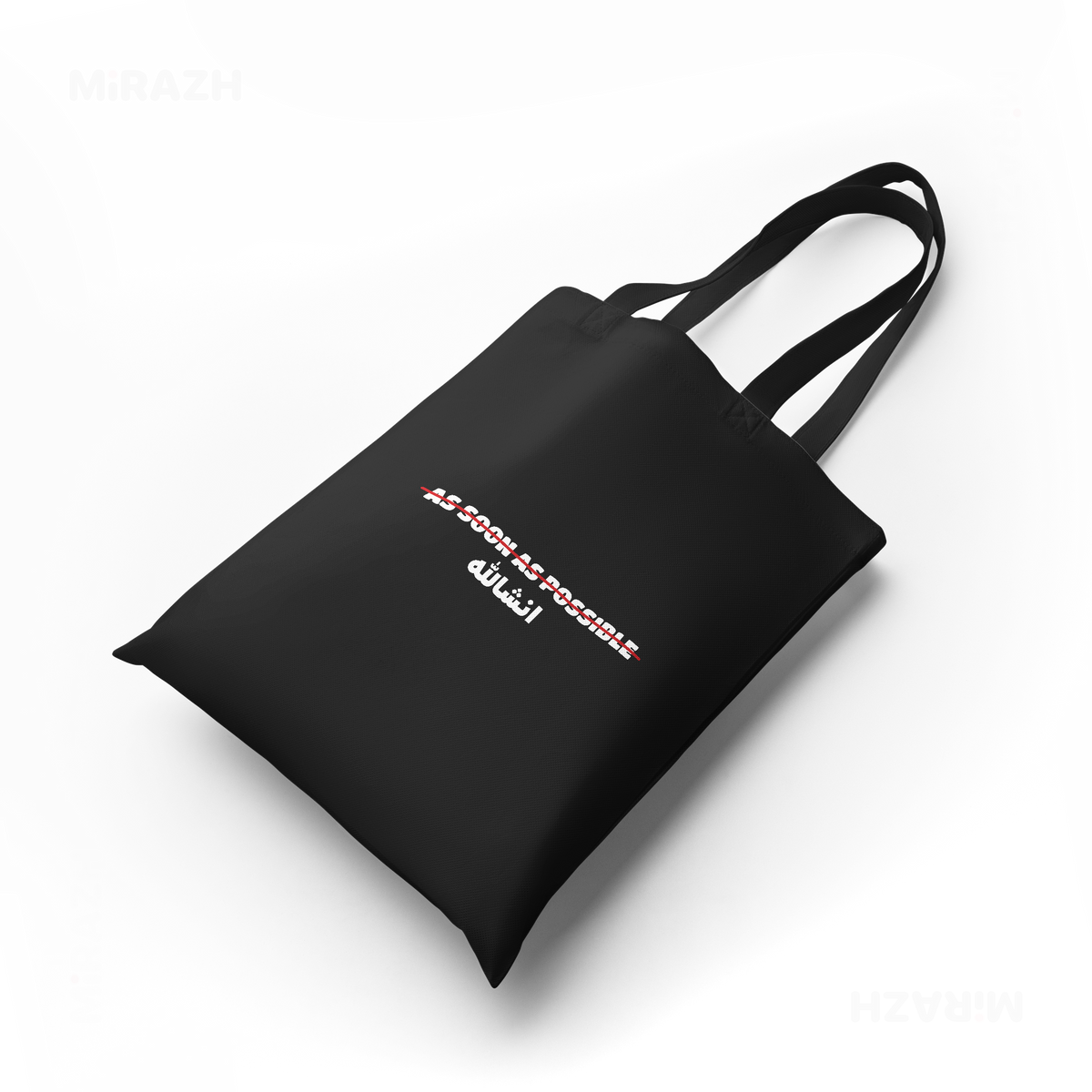 AsSoonAsInshallah Tote Bags 04 Black