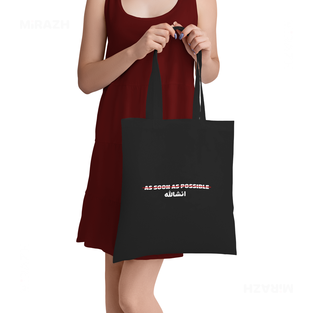 AsSoonAsInshallah Tote Bags 05 Black