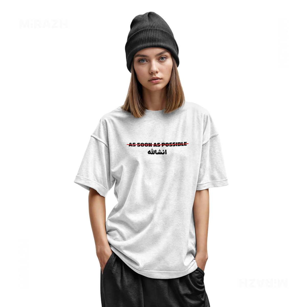 AsSoonAsInshallah Youth T Shirt 02 White