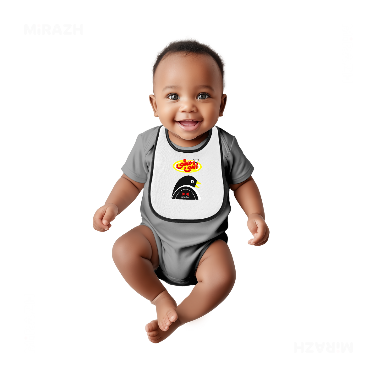 AshiMashiPofakNamaki Baby Bibs 05 White Black