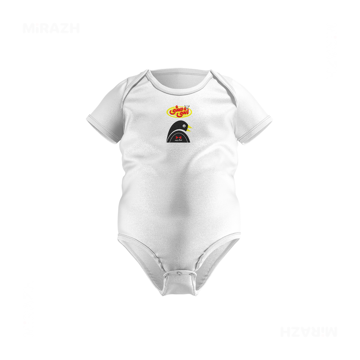 AshiMashiPofakNamaki Baby Onesies 01 White