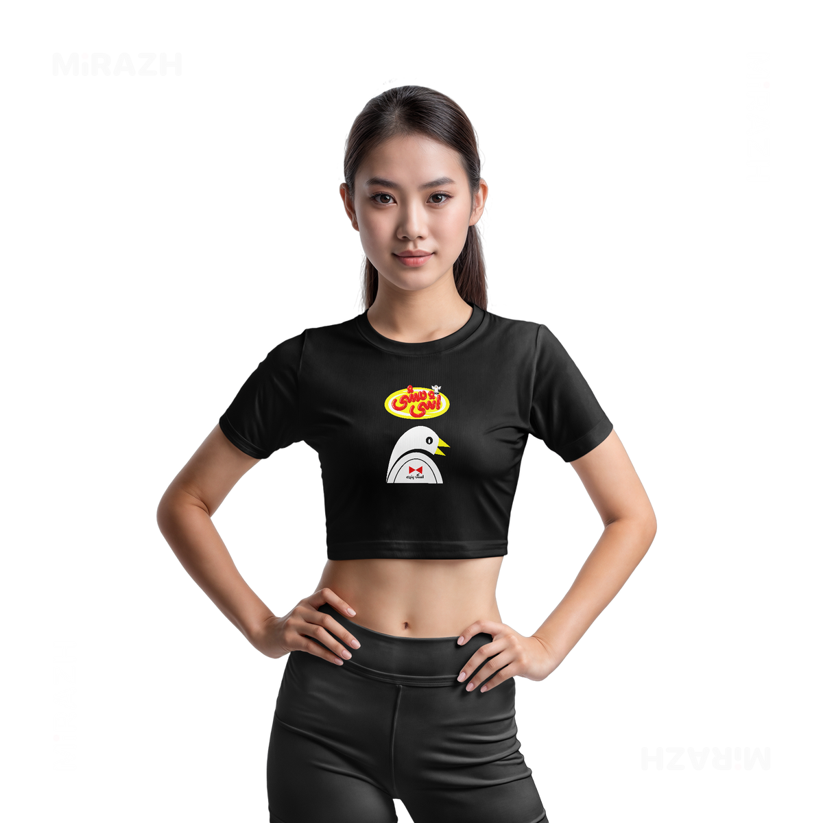 AshiMashiPofakNamaki Fitted Crop Top 03 Black