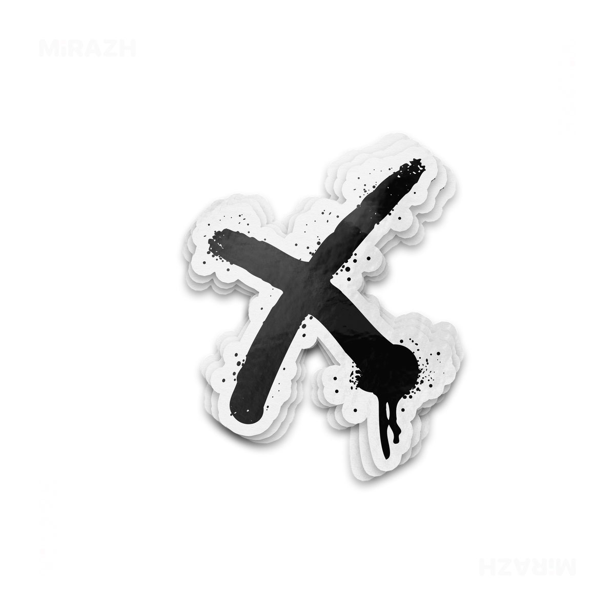 CrossMark Die Cut Outdoor Sticker 01 White