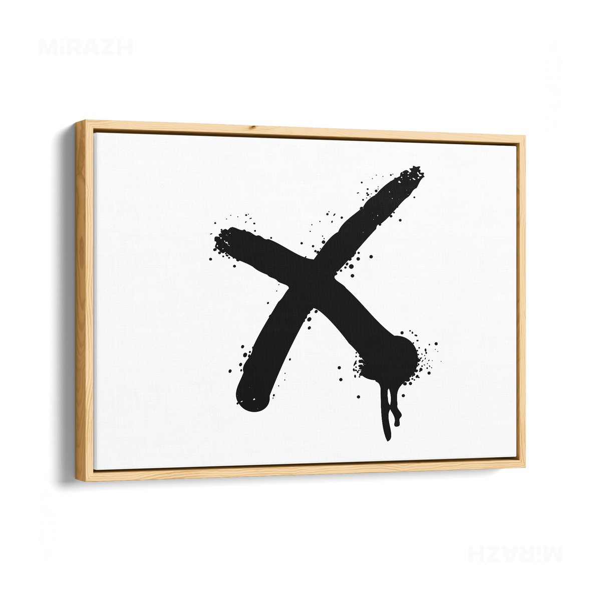 CrossMark Framed Canvas 03 Natural Wood