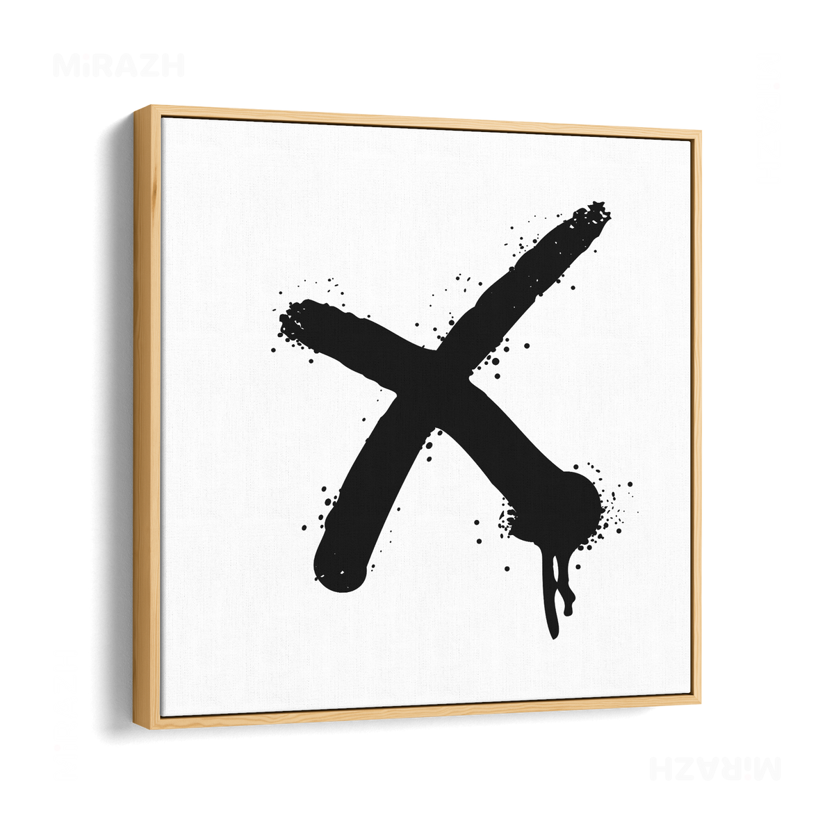 CrossMark Framed Canvas 04 Natural Wood