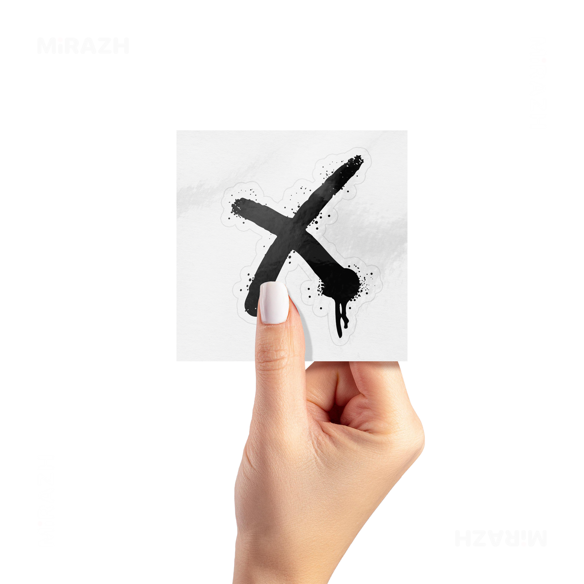CrossMark Kiss Cut Sticker 02 White