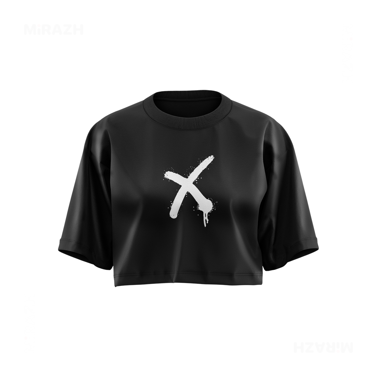CrossMark Over Sized Crop Top 01 Black