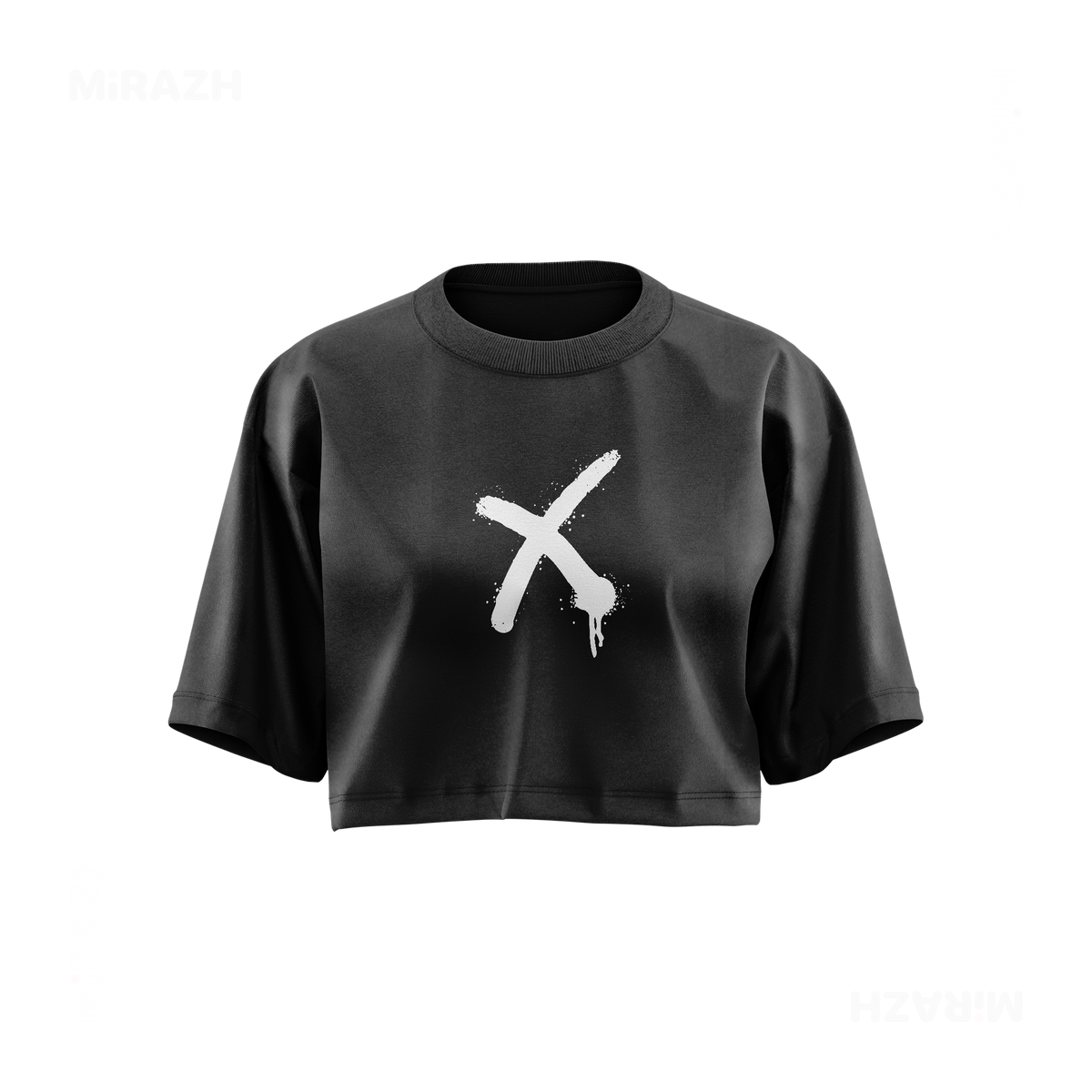 CrossMark Over Sized Crop Top 01 Faded Black