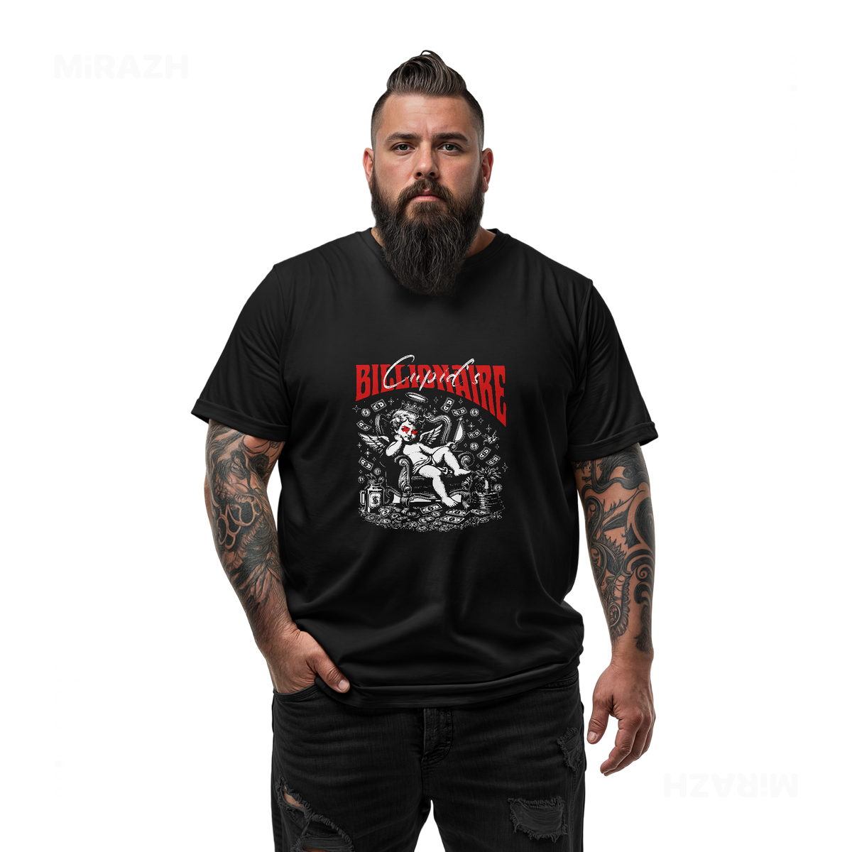 CupidCashThrone Adult T Shirt 05 Black