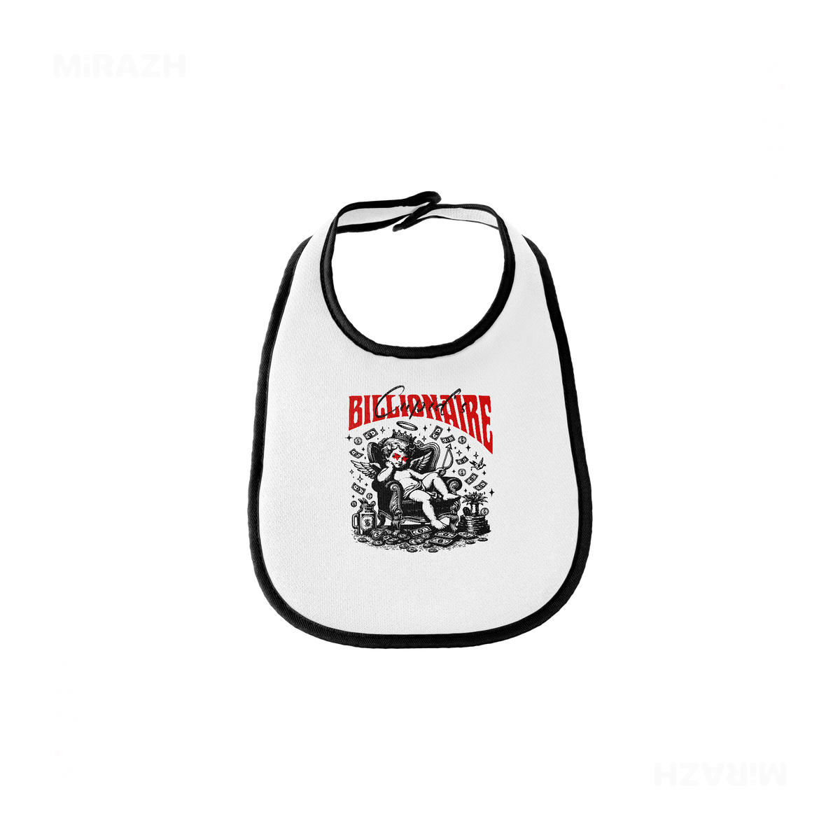 CupidCashThrone Baby Bibs 01 White Black