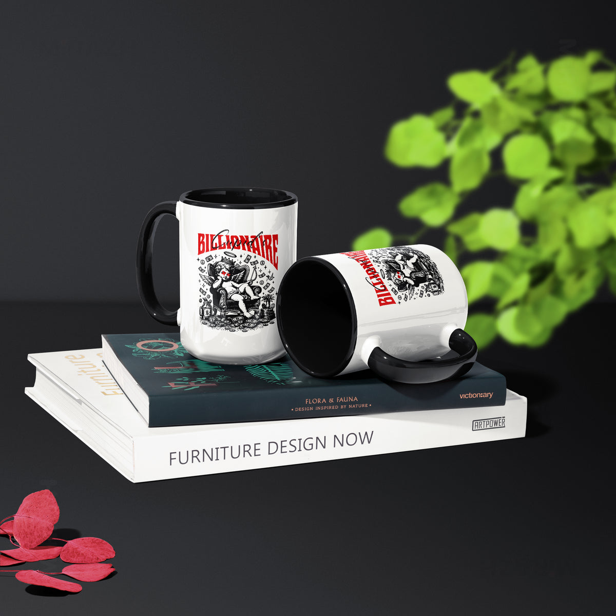CupidCashThrone Ceramic Mug 02 White Black