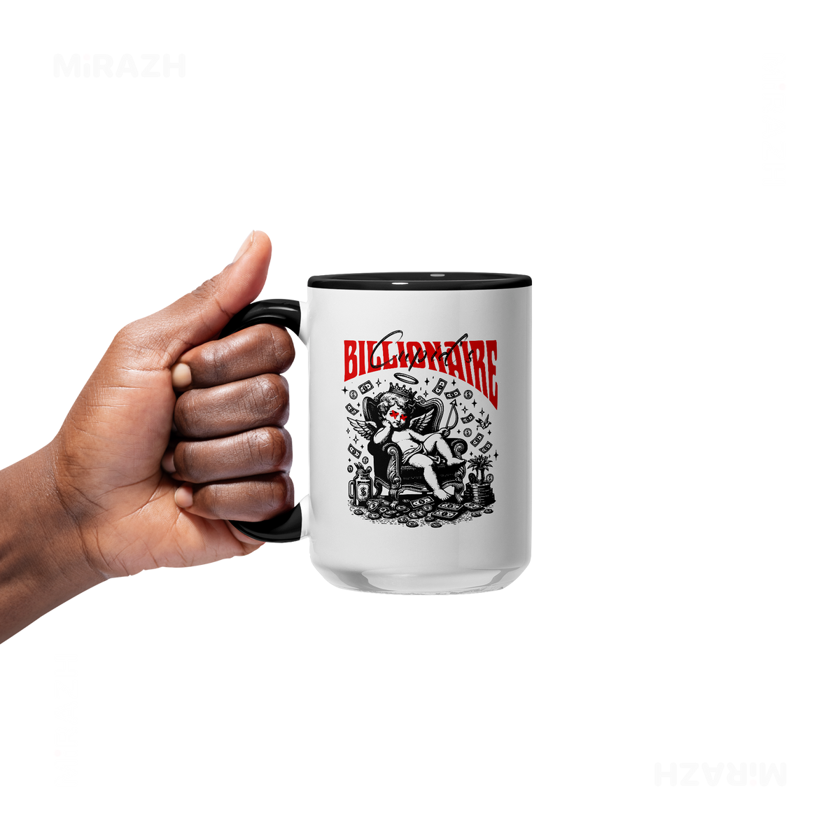 CupidCashThrone Ceramic Mug 05 White Black