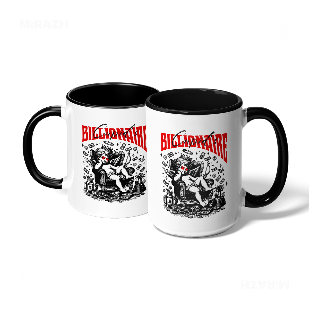 CupidCashThrone Ceramic Mug 07 White Black