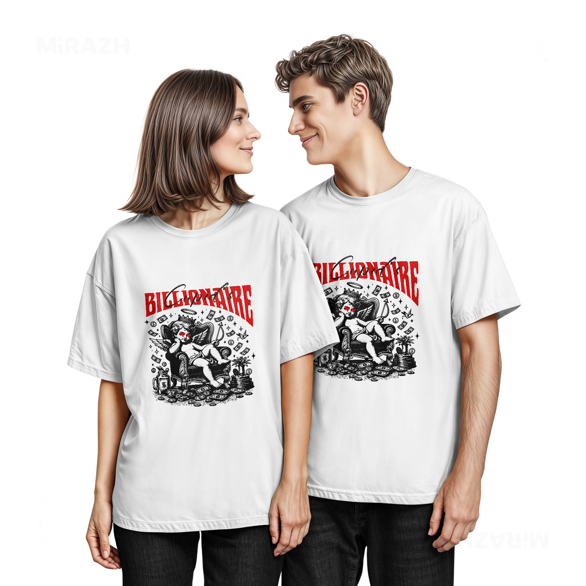 CupidCashThrone Couple T Shirt 05 White
